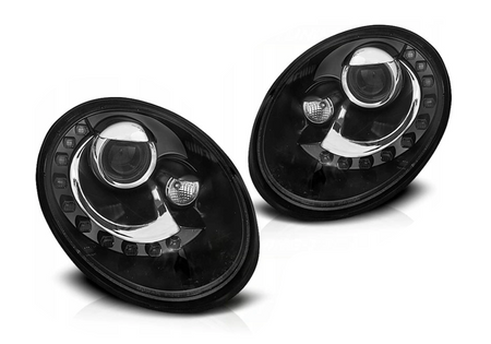 Forlygter Vw New Beetle 06-12 Led Sort