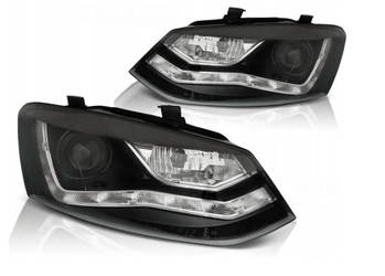 Forlygter Vw Polo 6r 09-14 Sort Led