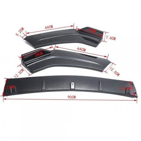 Universal frontkofanger splitter (3-delt) Sort
