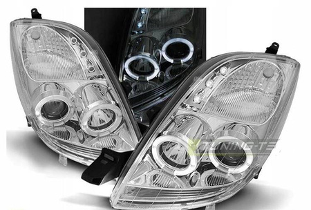 Forlygter Toyota Yaris 06-09 ringi krom