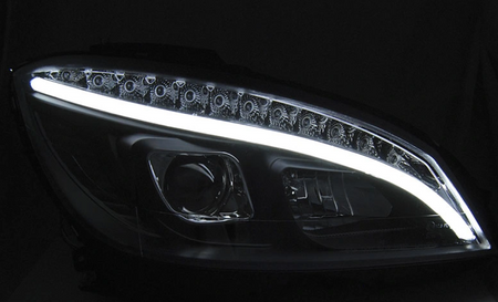 Lygter Mercedes W204 C-klasse 07-10 Sort Led