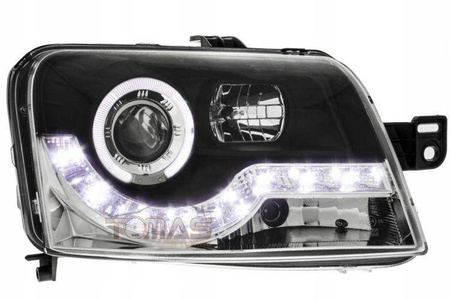 Forlygter Fiat Panda 03- Sort Led