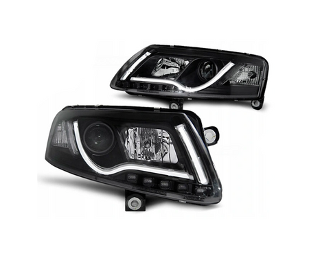 Lygter Ny Audi A6 C6 04-08 Rør Led Sort Tru Drl