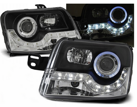 Forlygter Fiat Panda 03- Sort Led