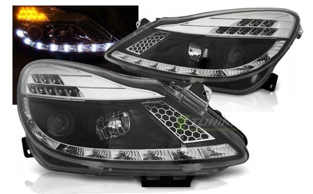 Forlygter Opel Corsa d 06-11 sort led