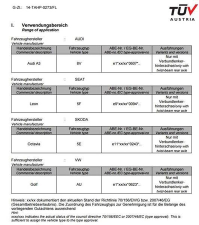 COILOVER AFHJÆRING VW GOLF 7 1.2 TSI 1.4 TGI 1.4 TSI 1.6