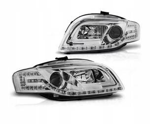 Forlygter Audi A4 B7 04-08 led-rør krom