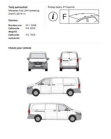 Tagplatform til Mercedes Vito extralong 2014->