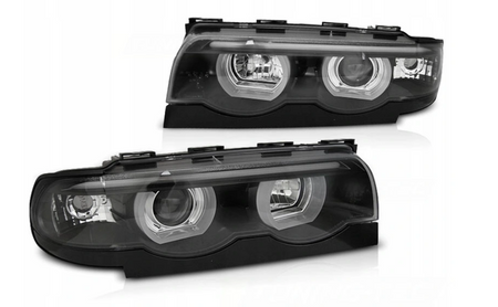 Forlygter Bmw E38 94-01 Ringi 3d Led Sort