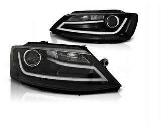 Forlygter Vw Jetta VI 11- sort led drl