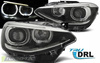 Forlygter Bmw F20 F21 11-14 led ringlys sort