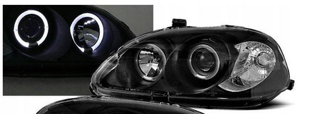 Honda Civic VI BLACK RING forlygter