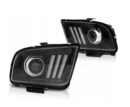 Ford Mustang forlygter 04-09 rørlys sort
