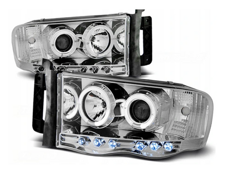 Forlygter Ny Dodge Ram 02-06 Ringi Chrome