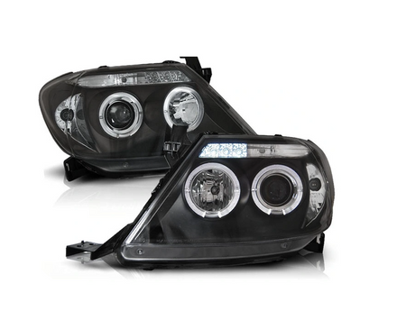 Lygter Toyota Hilux 05-11 Ringi Led-linser Sort
