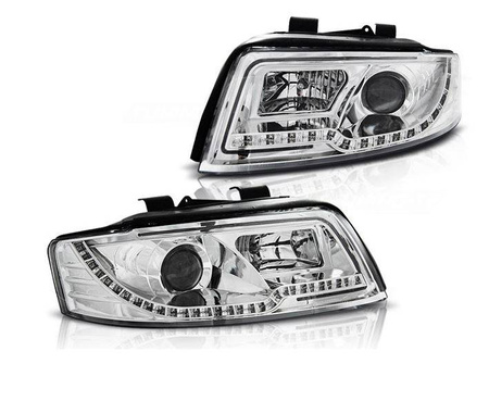 Forlygter Audi A4 B6 00-04 Led-rør krom