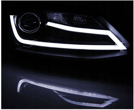Forlygter Vw Jetta VI 11- sort led drl
