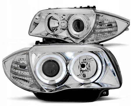 Bmw 1 E87 E81 forlygter 04-11 ringi krom