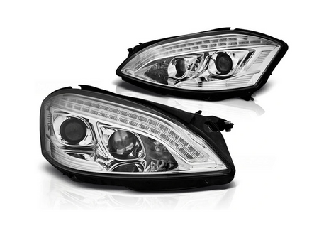 Lygter Mercedes W221 S-klasse 05-09 Krom Led Afs