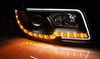 Forlygter Audi A4 B6 00-04 Led Tube Sort
