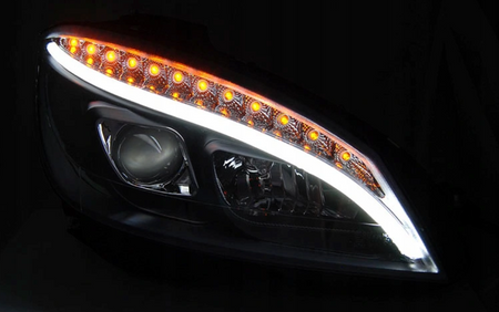 Lygter Mercedes W204 C-klasse 07-10 Sort Led