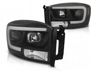 Dodge Ram forlygter 06-08 lysrør sort