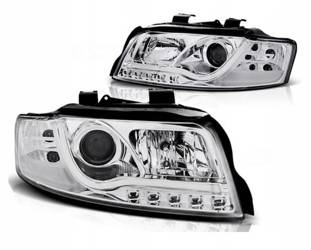 Forlygter Audi A4 B6 00-04 led rør krom