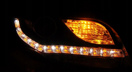Forlygter Audi A4 B7 04-08 Led Tube Sort