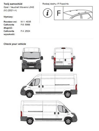 Tagbærer til Opel Movano L3H2 2021->