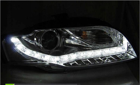 Forlygter Audi A4 B7 04-08 krom led